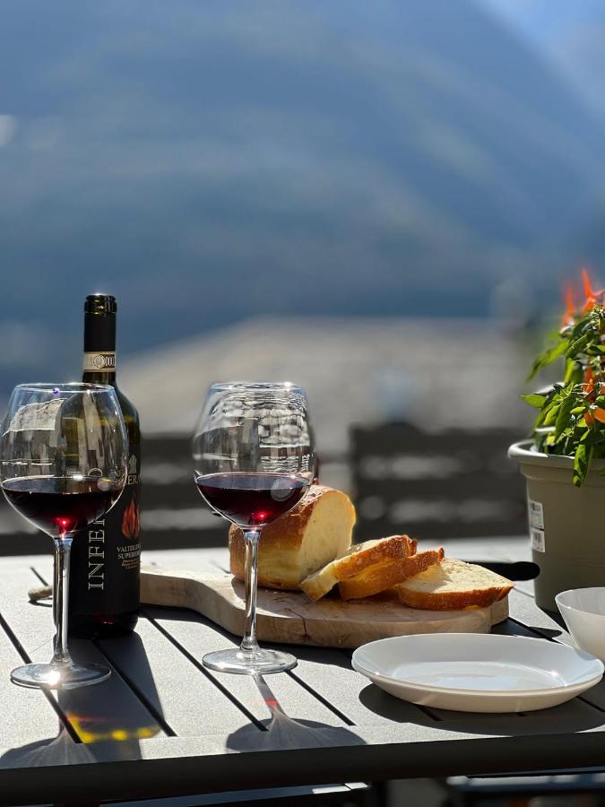 Panoramic Apartment Italian Alps Valtellina Near Sondrio, Tirano Poggiridenti 外观 照片