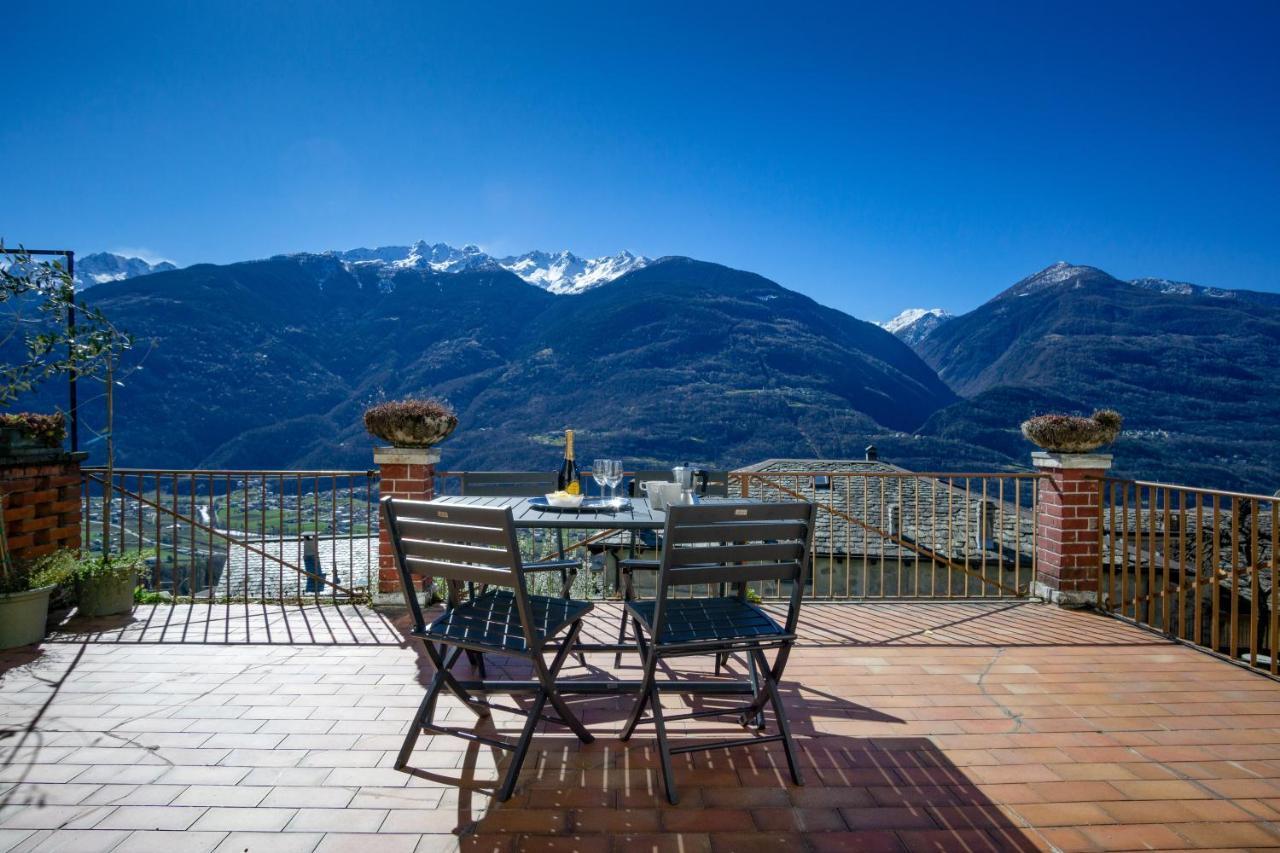 Panoramic Apartment Italian Alps Valtellina Near Sondrio, Tirano Poggiridenti 外观 照片